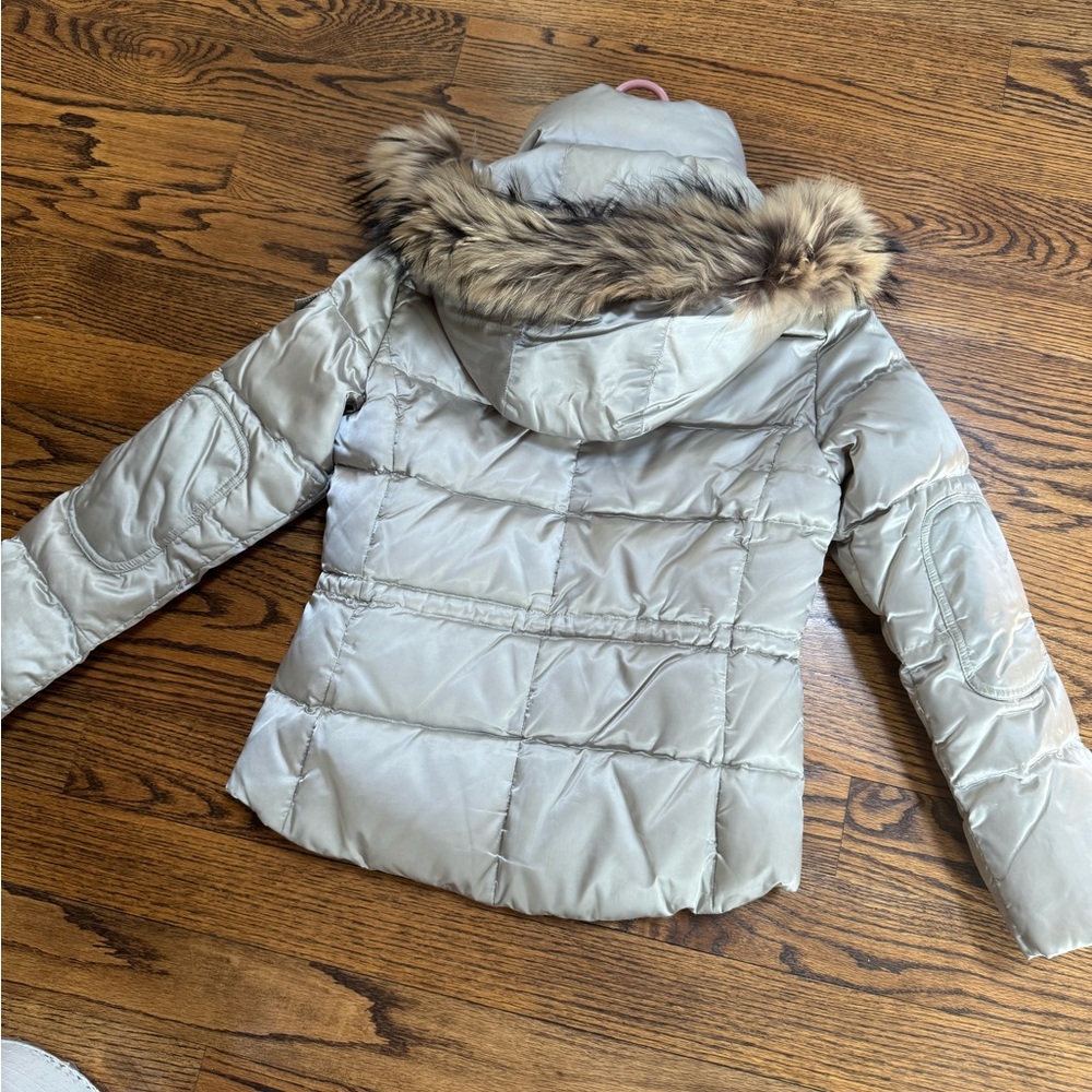 Andrew Marc Silver champaine Puffer Jacket with real Fur Hood down jacket - Picture 4 of 8